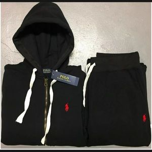 Polo Ralph Lauren top & bottom zip up hoodie sweat suit brand new complete set